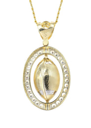 10K Yellow Gold Football Necklace | Appx. 43.1 Grams