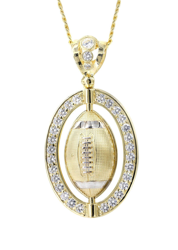 10K Yellow Gold Football Necklace | Appx. 43.1 Grams