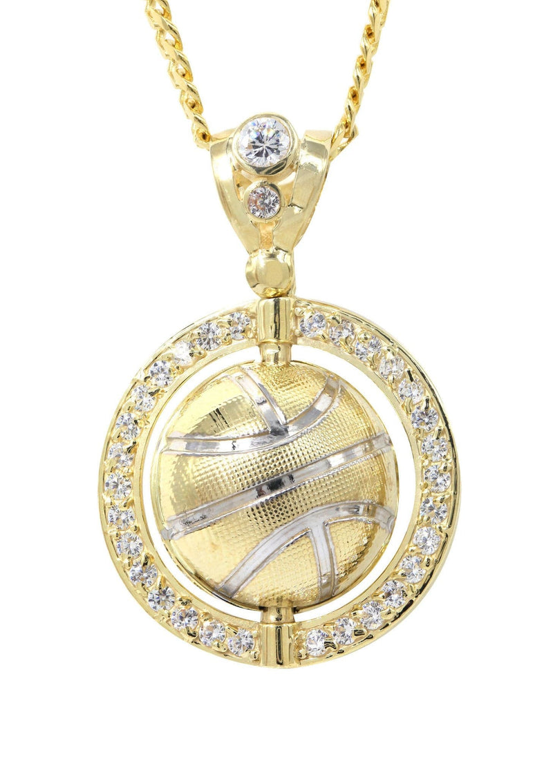 10K Yellow Gold Basketball Necklace | Appx. 21.3 Grams
