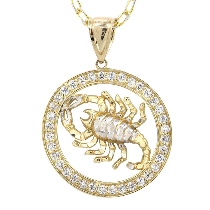 10K Yellow Gold Fancy Link  Scorpio Necklace | Appx. 14.5 Grams