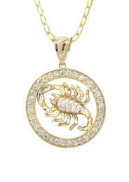 10K Yellow Gold Fancy Link  Scorpio Necklace | Appx. 14.5 Grams