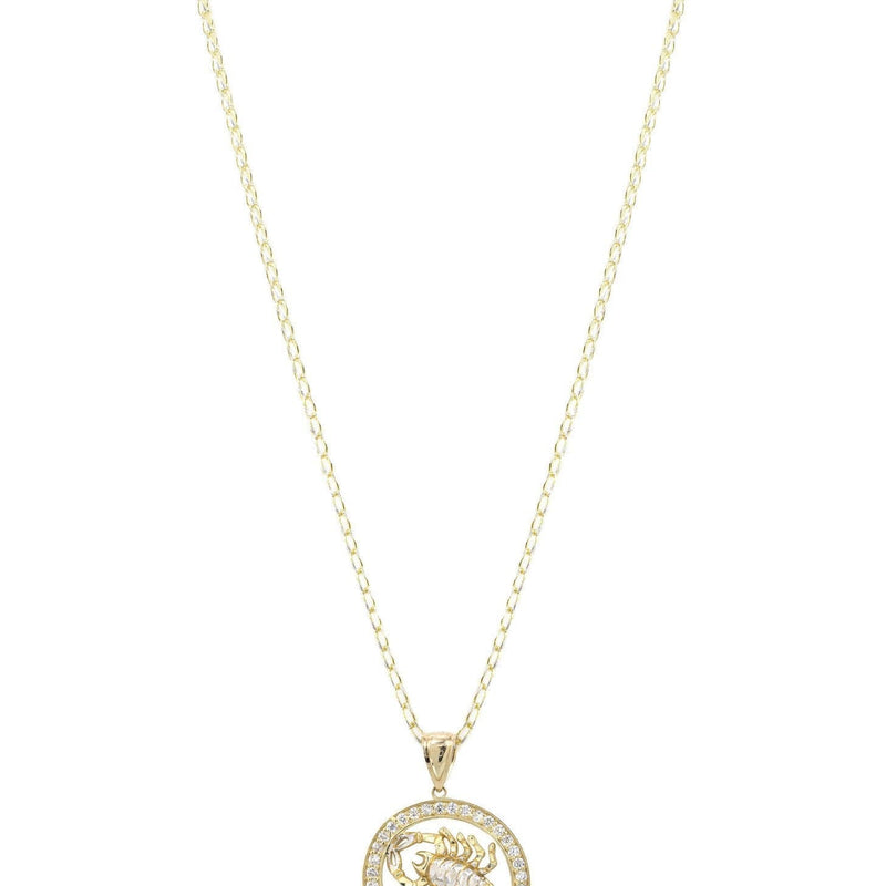 10K Yellow Gold Fancy Link  Scorpio Necklace | Appx. 14.5 Grams