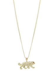 10K Yellow Gold Pave  & Cz Tiger Necklace | Appx. 10.3 Grams