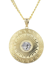 10K Yellow Gold Medusa Style Necklace | Appx. 28.6 Grams