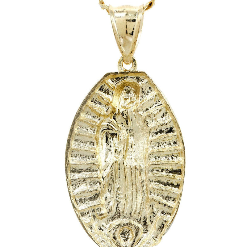 10K Yellow Gold Pave  & Virgin Mary Piece Chain | Appx. 9 Grams