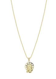 10K Yellow Gold Dog Tag  Jesus Piece Chain | Appx. 8.5 Grams