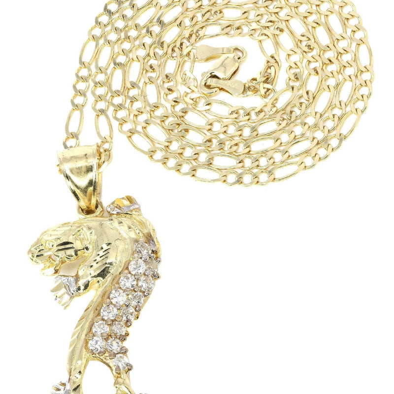 10K Yellow Gold Figaro  Tiger Necklace | Appx. 12 Grams