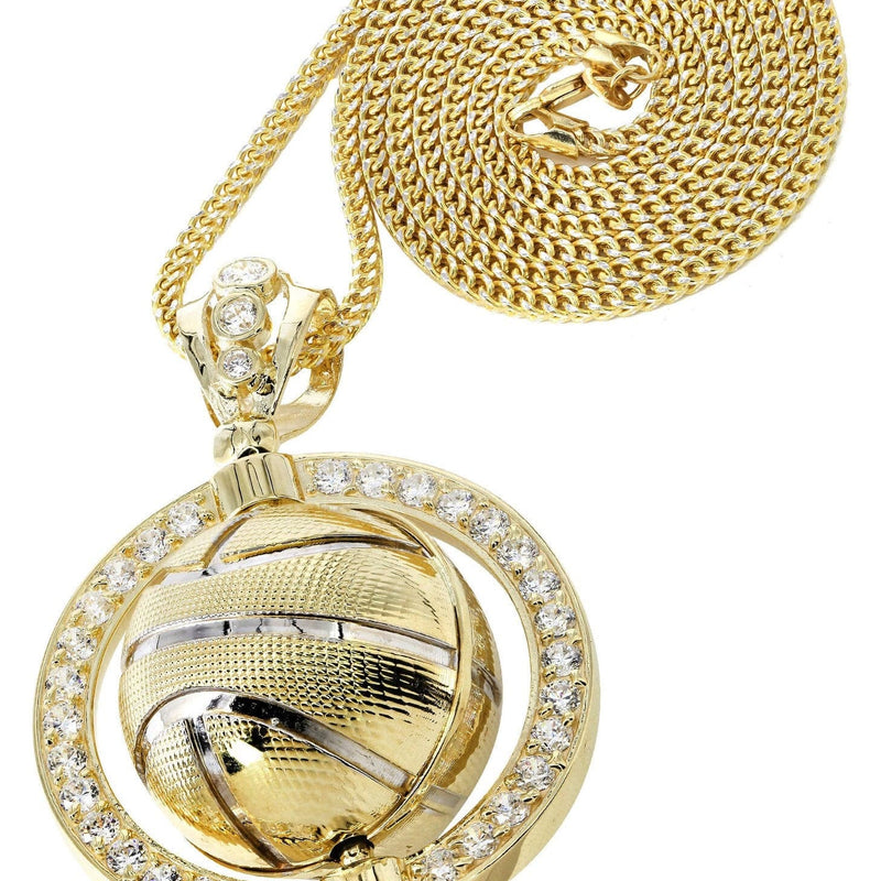 10K Yellow Gold Basketball Necklace | Appx. 32.3 Grams