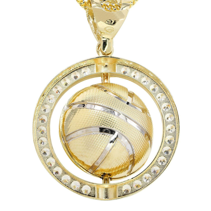 10K Yellow Gold Basketball Necklace | Appx. 32.3 Grams