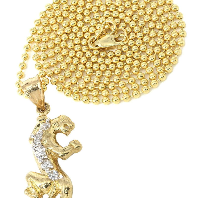 10K Yellow Gold Dog Tag  Tiger Necklace | Appx. 9 Grams