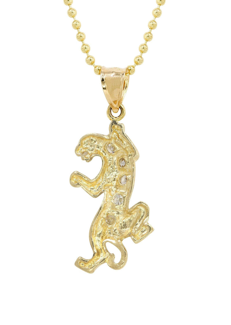 10K Yellow Gold Dog Tag Tiger Necklace | Appx. 9 Grams