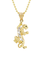 10K Yellow Gold Dog Tag Tiger Necklace | Appx. 9 Grams