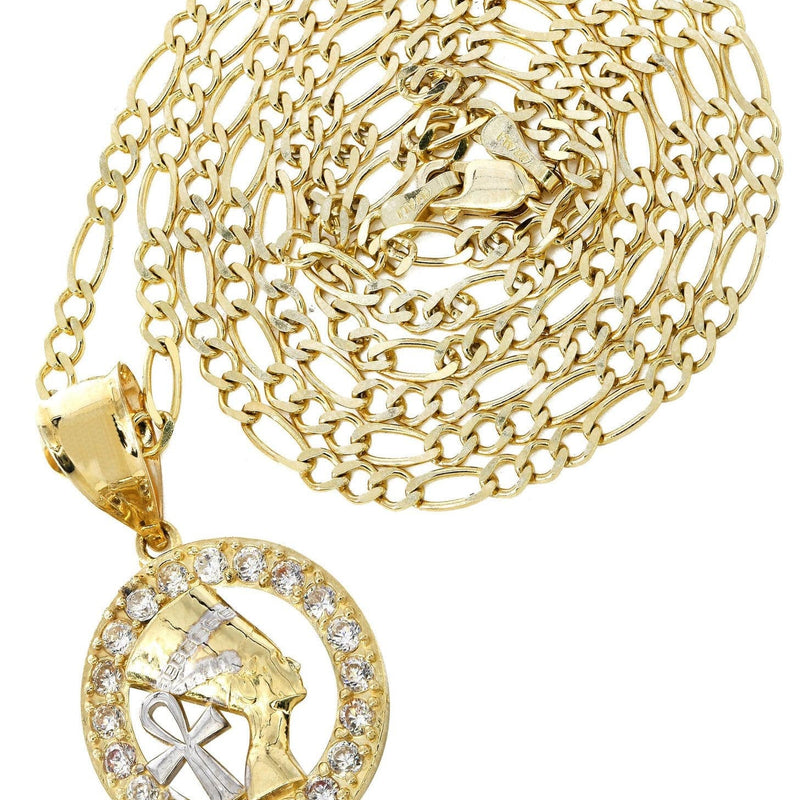 10K Yellow Gold Figaro  Pharaoh Necklace | Appx. 10.2 Grams