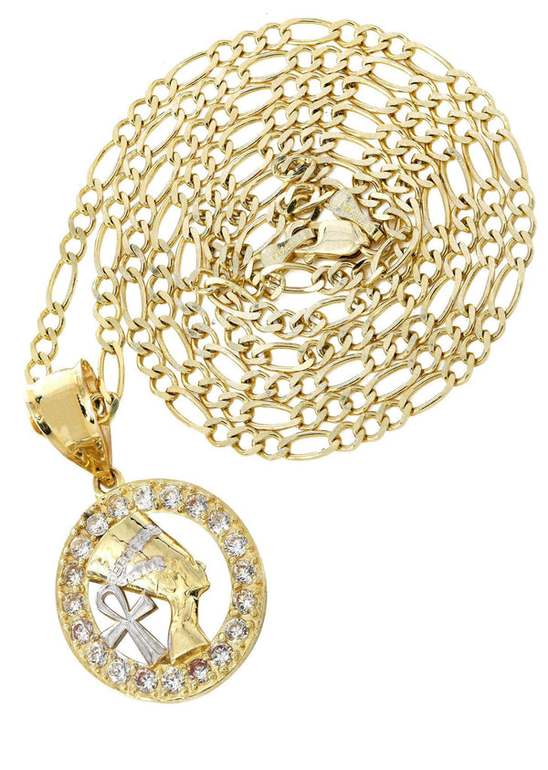 10K Yellow Gold Figaro  Pharaoh Necklace | Appx. 10.2 Grams