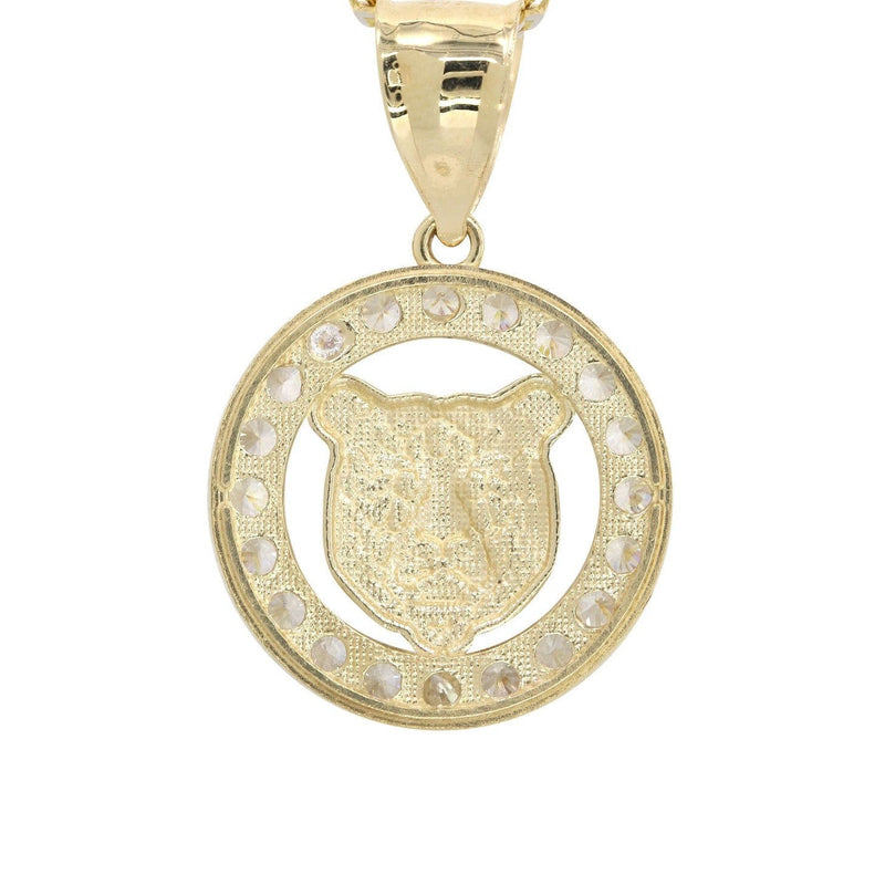 10K Yellow Gold Pave  & Cz Bear Necklace | Appx. 9.4 Grams