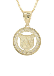 10K Yellow Gold Pave  & Cz Bear Necklace | Appx. 9.4 Grams