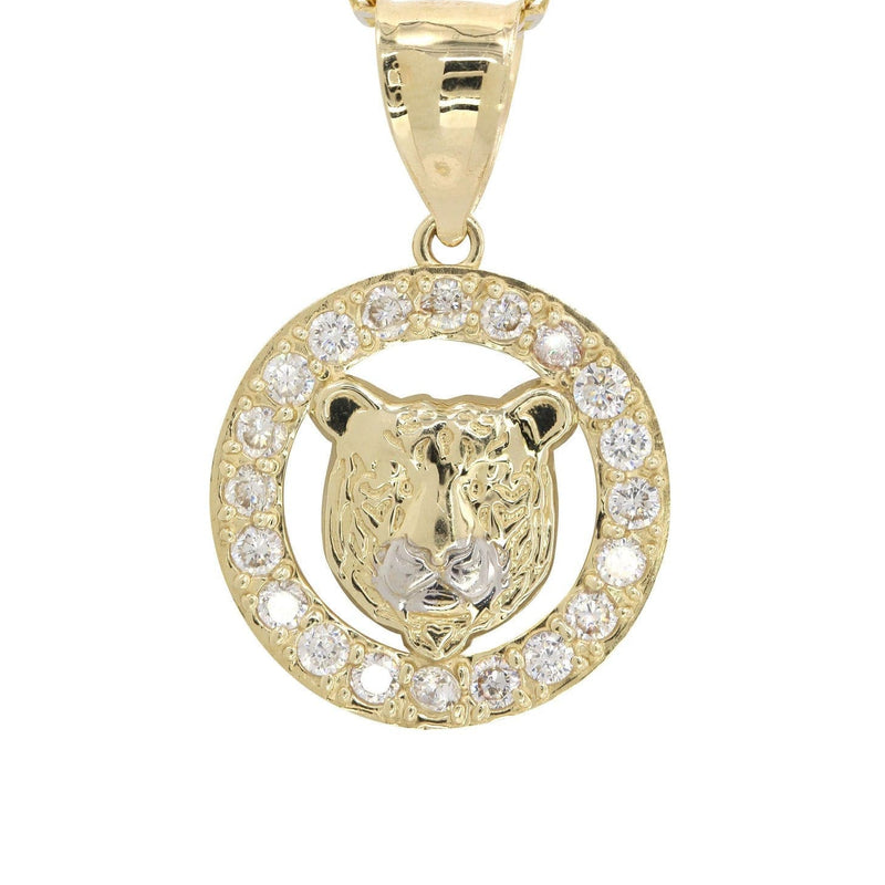 10K Yellow Gold Pave  & Cz Bear Necklace | Appx. 9.4 Grams