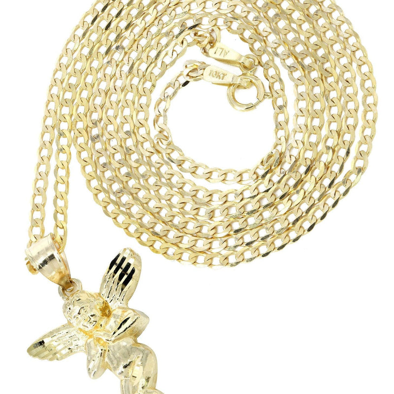 10K Yellow Gold Necklace & Angel Necklace | Appx. 6.3 Grams