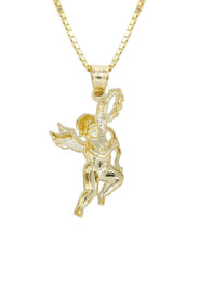 10K Yellow Gold Box  Angel Necklace | Appx. 6.3 Grams