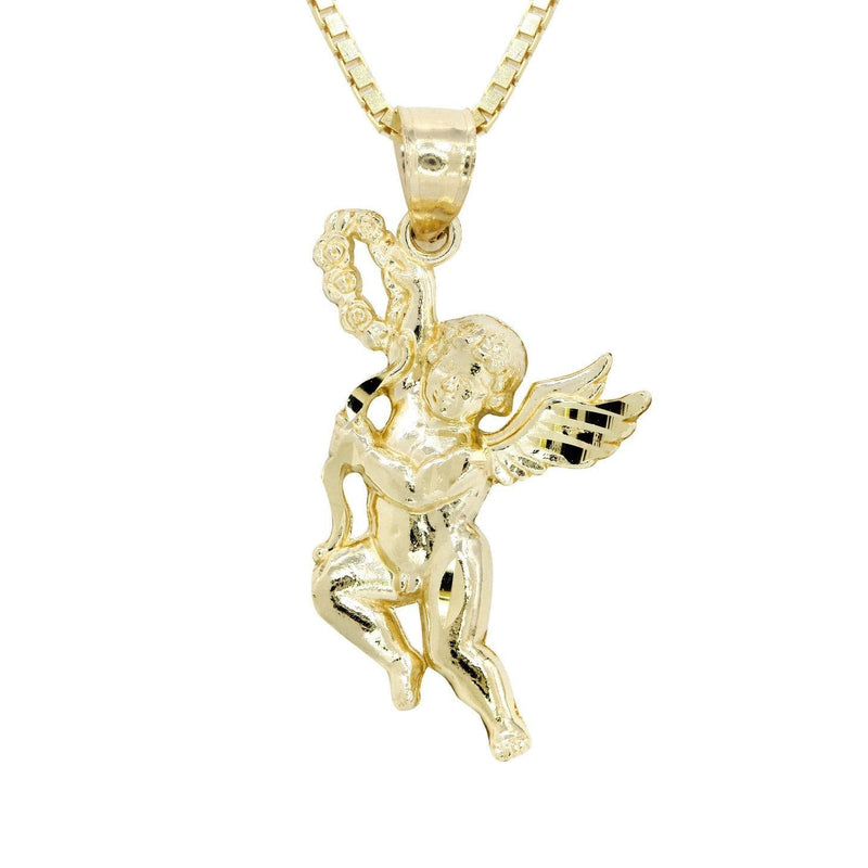 10K Yellow Gold Box  Angel Necklace | Appx. 6.3 Grams