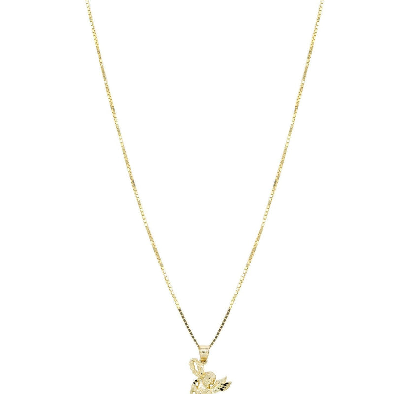 10K Yellow Gold Box  Angel Necklace | Appx. 6.3 Grams
