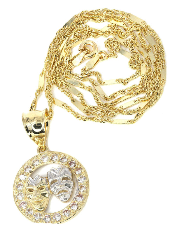 10K Yellow Gold Fancy Link  Theater Necklace | Appx. 5.8 Grams