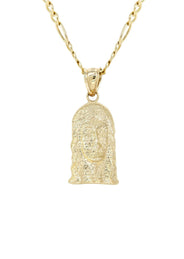 10K Yellow Gold Figaro  Jesus Piece Chain | Appx. 6.2 Grams