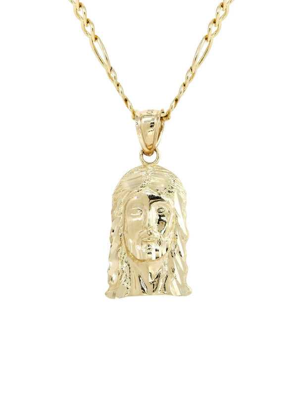10K Yellow Gold Figaro  Jesus Piece Chain | Appx. 6.2 Grams