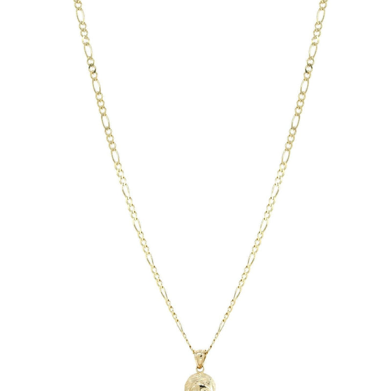 10K Yellow Gold Figaro  Jesus Piece Chain | Appx. 6.2 Grams