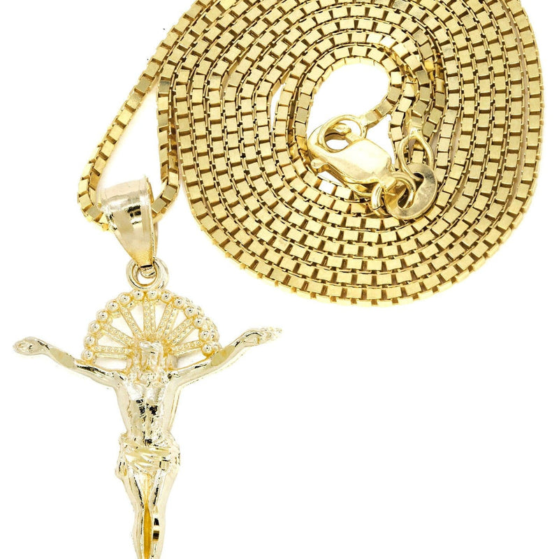 10K Yellow Gold Box  Gold Crusifix Necklace | Appx. 5.3 Grams