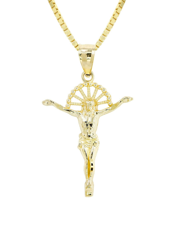 10K Yellow Gold Box  Gold Crusifix Necklace | Appx. 5.3 Grams