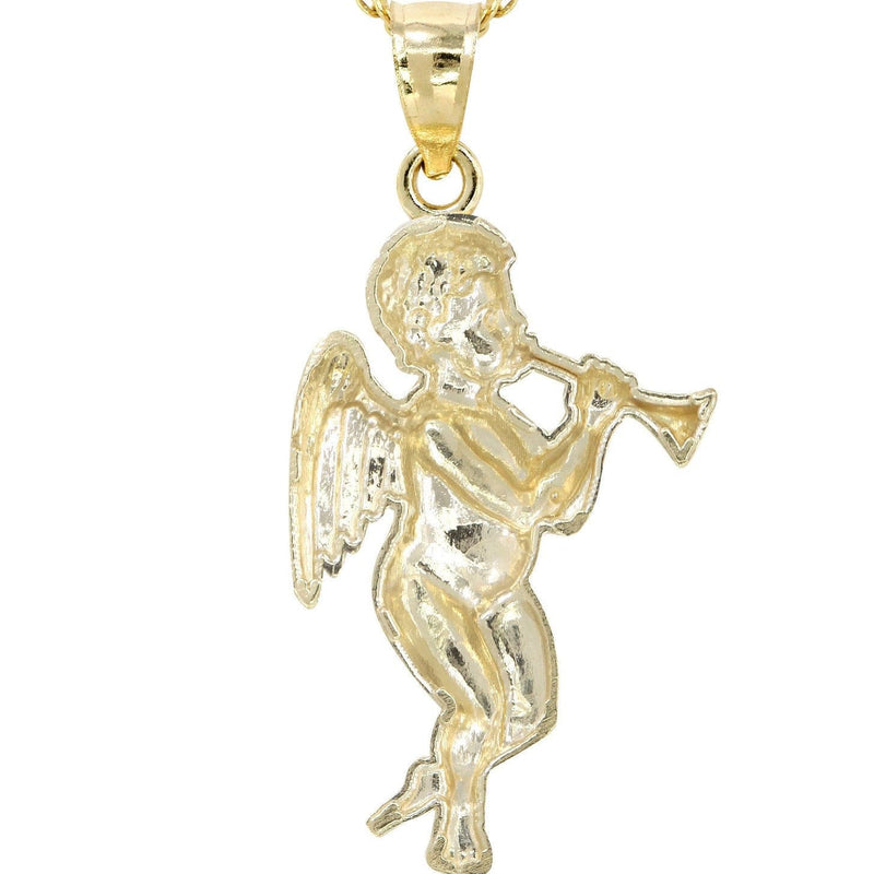 10K Yellow Gold Fancy Link  Angel Necklace | Appx. 4.8 Grams
