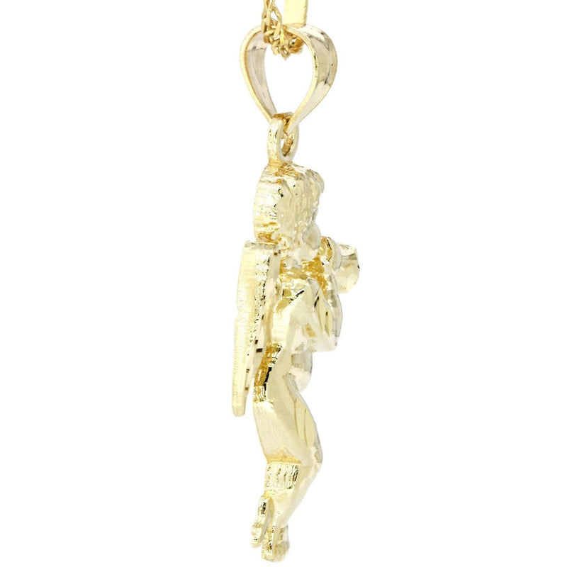 10K Yellow Gold Fancy Link  Angel Necklace | Appx. 4.8 Grams