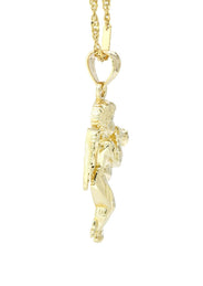 10K Yellow Gold Fancy Link  Angel Necklace | Appx. 4.8 Grams