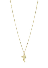 10K Yellow Gold Fancy Link  Angel Necklace | Appx. 4.8 Grams
