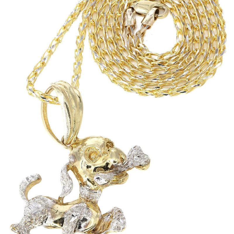 10K Yellow Gold Fancy Link  Dog Necklace | Appx. 18.5 Grams
