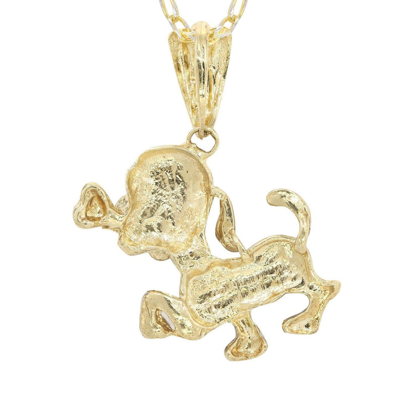 10K Yellow Gold Fancy Link  Dog Necklace | Appx. 18.5 Grams