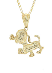 10K Yellow Gold Fancy Link  Dog Necklace | Appx. 18.5 Grams