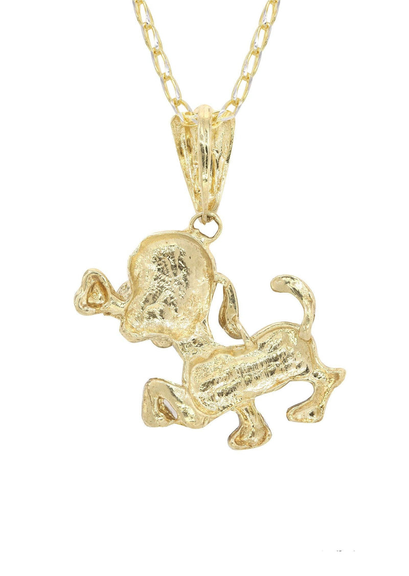 10K Yellow Gold Fancy Link  Dog Necklace | Appx. 18.5 Grams