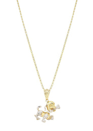 10K Yellow Gold Fancy Link  Dog Necklace | Appx. 18.5 Grams