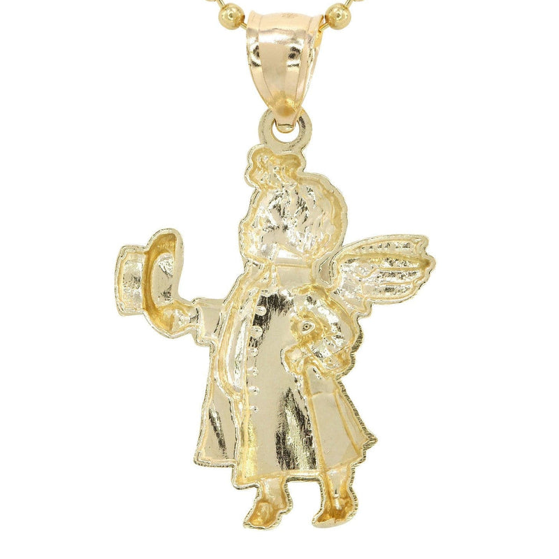 10K Yellow Gold Dog Tag  Angel Necklace | Appx. 8.5 Grams