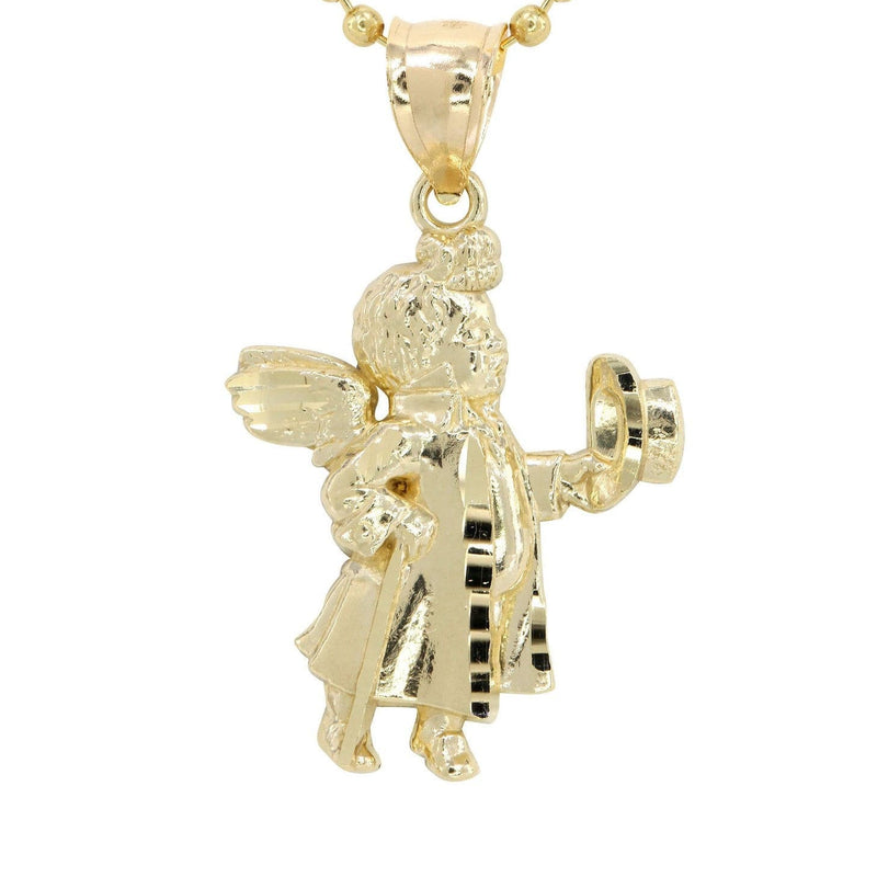 10K Yellow Gold Dog Tag  Angel Necklace | Appx. 8.5 Grams