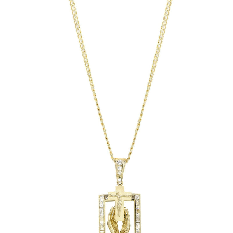 10K Yellow Gold Praying Hands Pendnat | Appx. 33 Grams