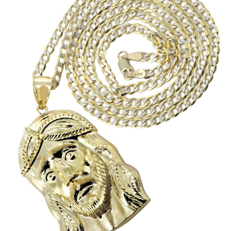 10K Yellow Gold Pave   Jesus Piece Chain | Appx. 11.2 Grams