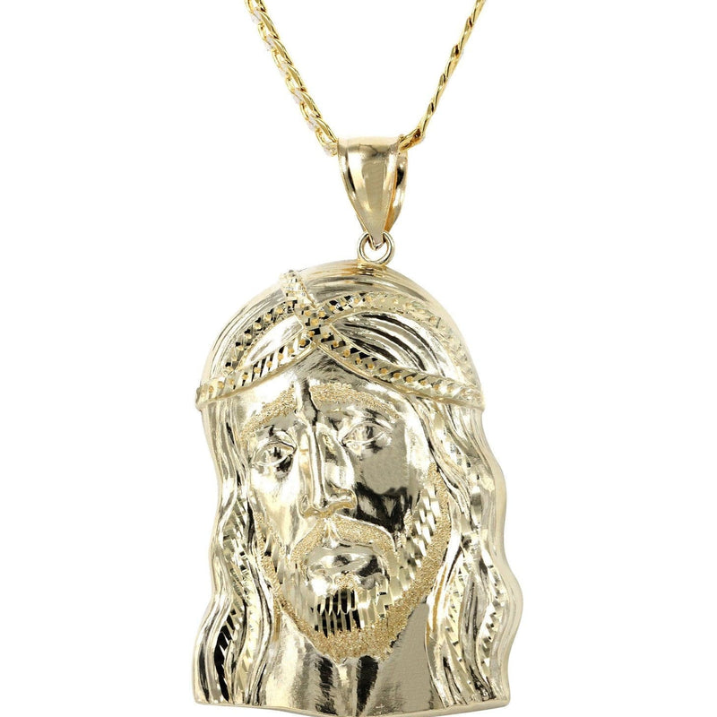 10K Yellow Gold Pave   Jesus Piece Chain | Appx. 11.2 Grams