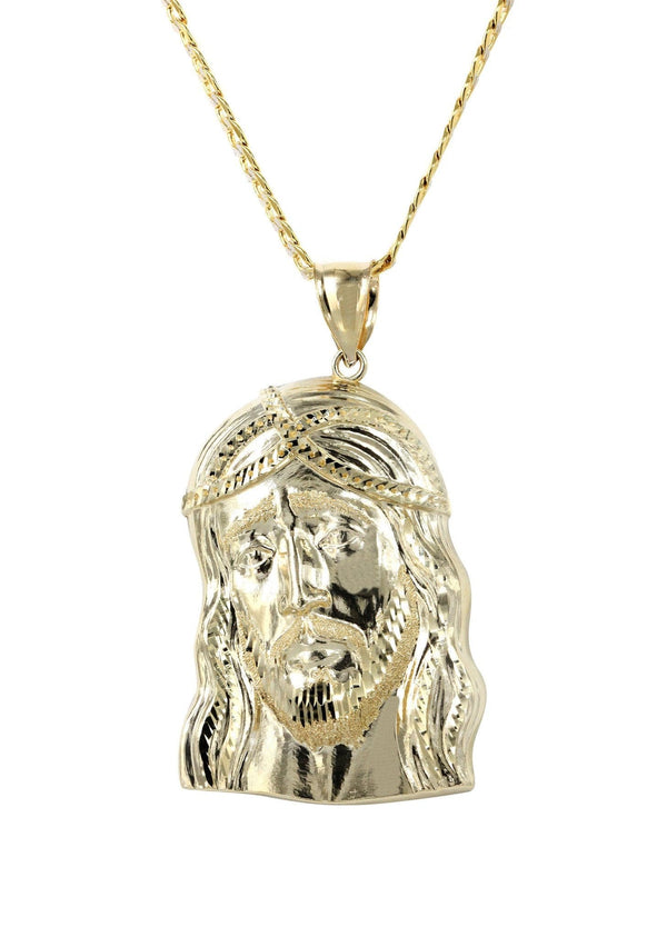 10K Yellow Gold Pave   Jesus Piece Chain | Appx. 11.2 Grams