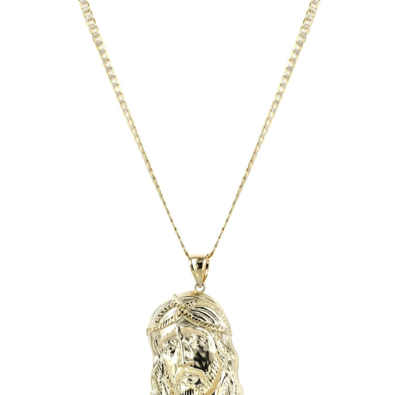10K Yellow Gold Pave   Jesus Piece Chain | Appx. 11.2 Grams
