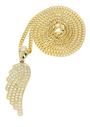 10K Yellow Gold Angel Wing Necklace | Appx. 18.4 Grams