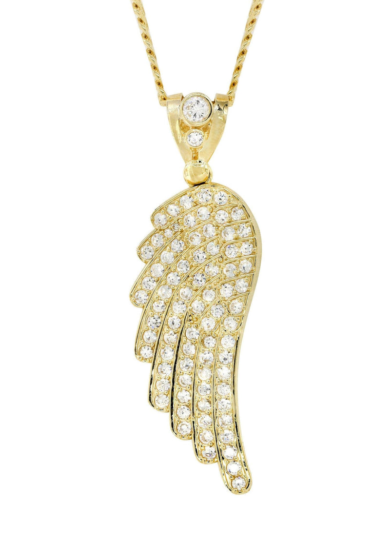 10K Yellow Gold Angel Wing Necklace | Appx. 18.4 Grams