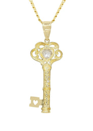 10K Yellow Gold Key Necklace | Appx. 25.7 Grams